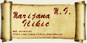 Marijana Ilikić vizit kartica